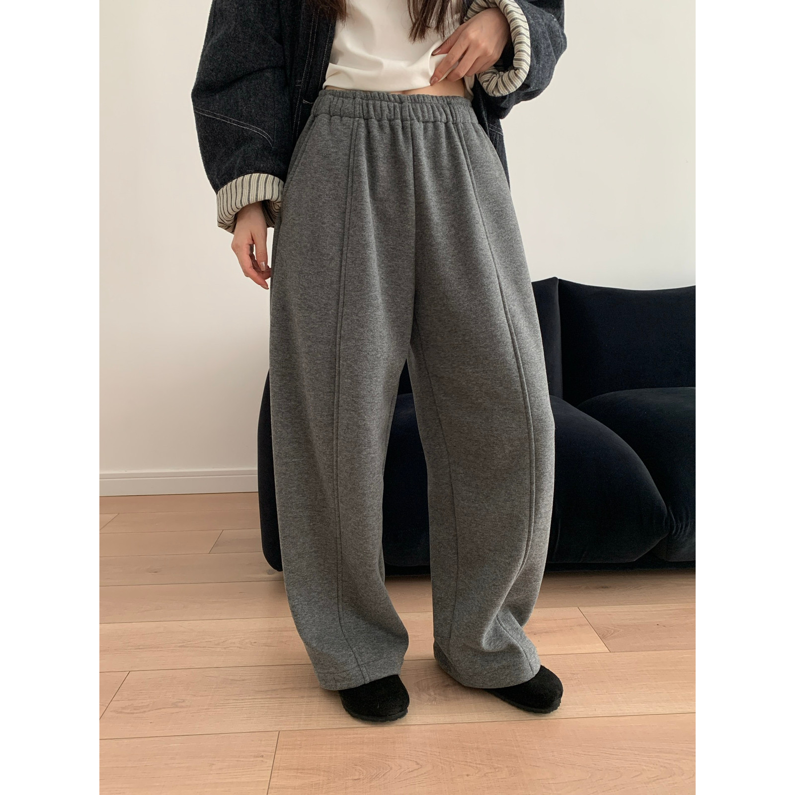 米鹿-保暖加厚加绒休闲裤（含100羊绒）(50新澳绒50新羊绒)18531-