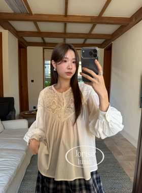 DIGM-新Joriselumo韩系甜美气质镂空绣花设计宽松显瘦小衫JB09596