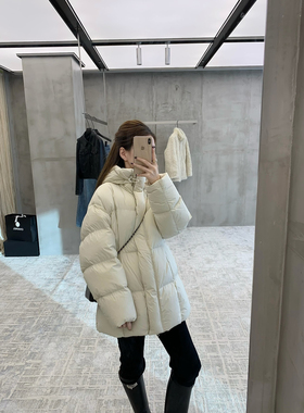 EASE-经典连帽一手长豆腐块超轻保暖羽绒服外套(240g)25y010