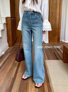 9909 喇叭裤 牛很多NIUHENDUO微喇牛仔裤 女2025高腰宽松防褪色修身