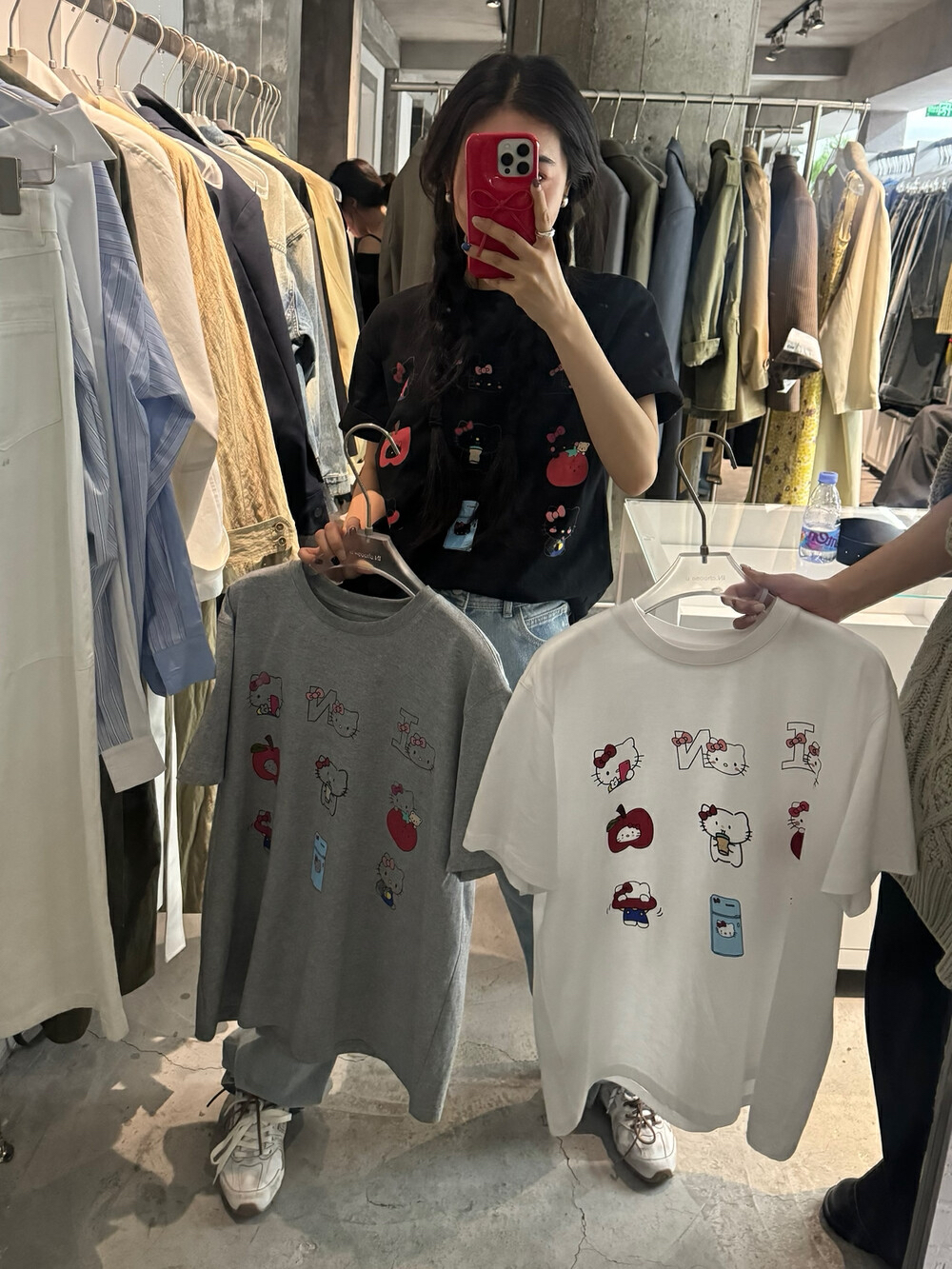 IN choose u笑笑家2025年春季卡通kitty短袖t恤宽松显瘦86738#