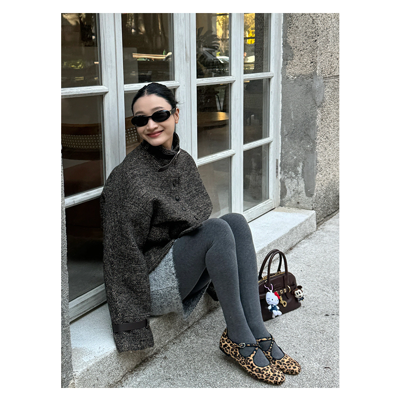 芭尼家-新款百搭立领羊毛外套(配领带腰带)（含95羊毛）YS1-E0828