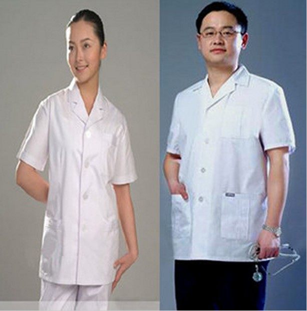 夏装男女士医师服半袖白大褂短袖白大衣上衣短款有加大号码可印字