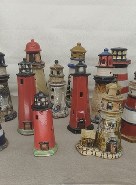 彩绘地中海风陶瓷拍摄灯塔