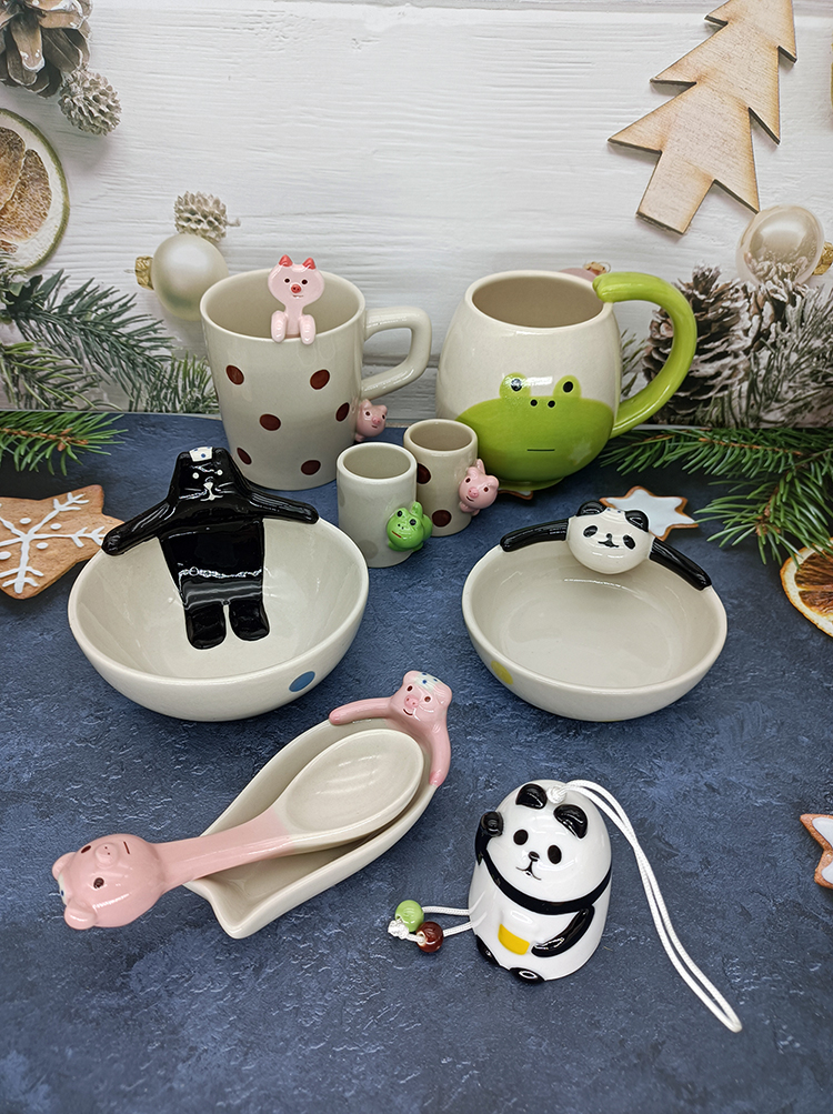 陶瓷卡通大众否尾单餐饮具精美