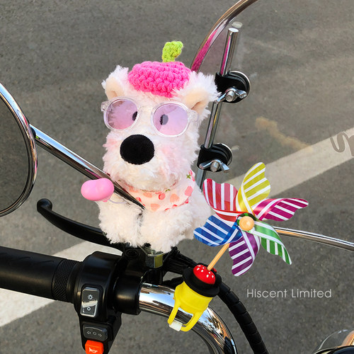 可爱西高地电动车后视镜挂件