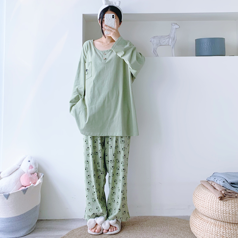 女爽滑棉卡通狗狗睡衣家居服