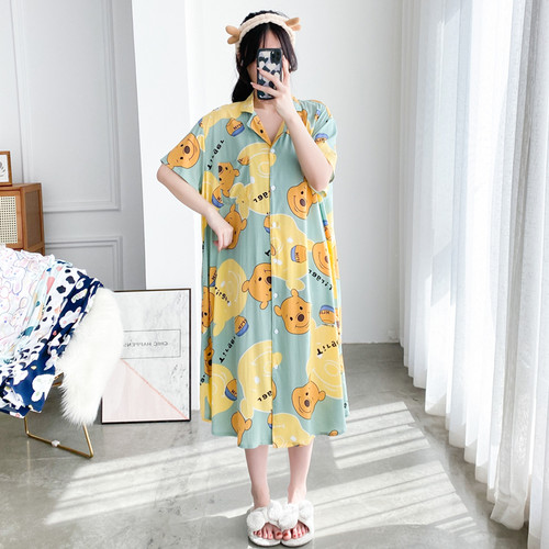 绵绸夏季甜美卡通睡裙
