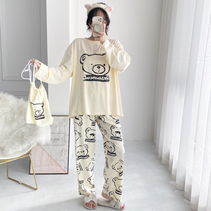 情侣纯棉卡通家居服睡衣
