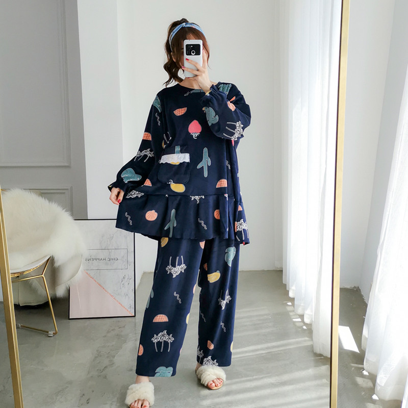 加大码水果睡衣女宽松孕妇胖MM