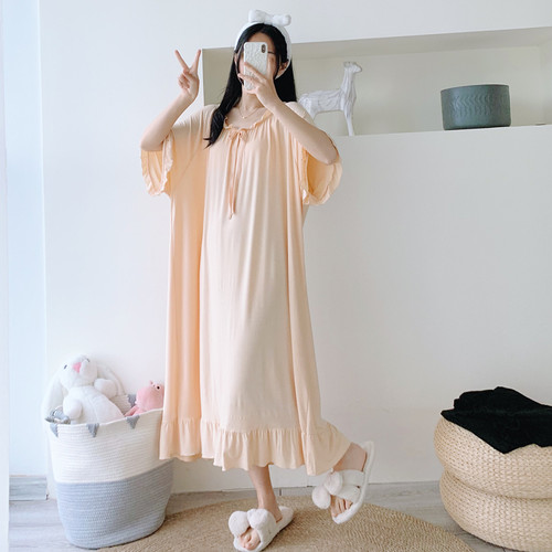 莫代尔夏季简约木耳边睡裙