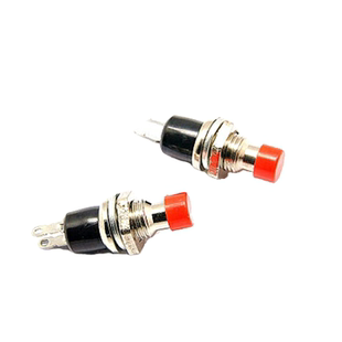 10个自动复位6-7MM小型按钮开关PBS-110红绿105点动无锁开关