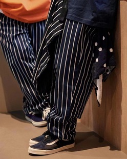 CHEF 休闲裤 PANTS AH.H刊载条纹情侣宽松厨师裤 STRIPE COOKMAN