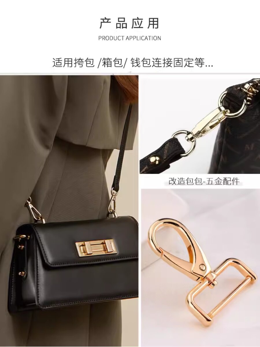 NO REMOVAL THREAD HOOK BUCKLE LUGGAGE BUCKLE HARDWARE SHOULDER STRAP CARRY RING DOG BUCKLE ACCESSORIES SILVER BLACK SCREW HOOK