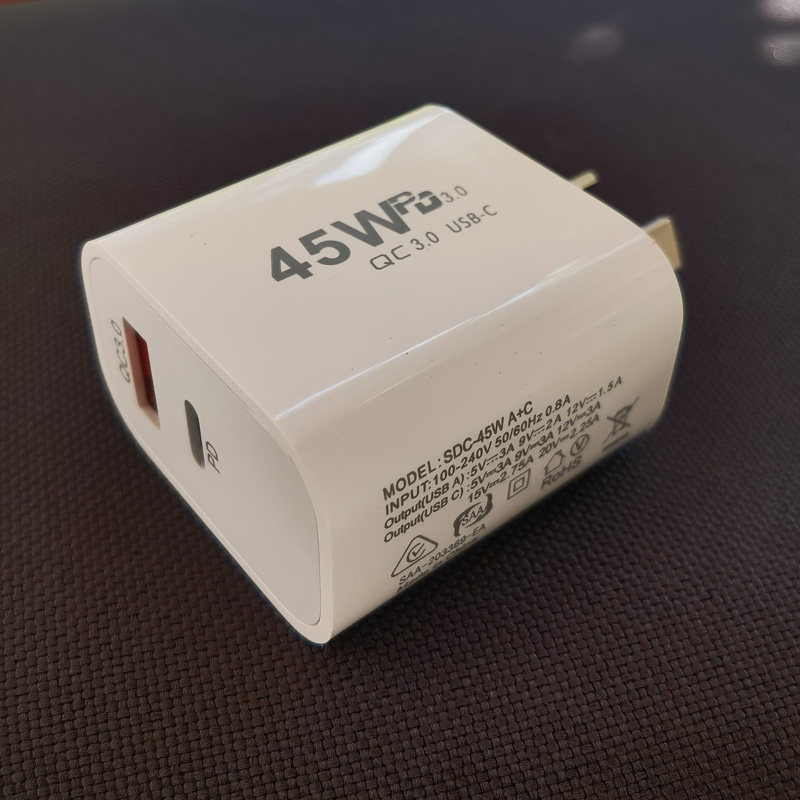 澳规充电头45W快充PD 适用于安卓手机QC3.0充电器八字脚澳大利亚新西兰澳洲旅行充电可用在国内三孔插座