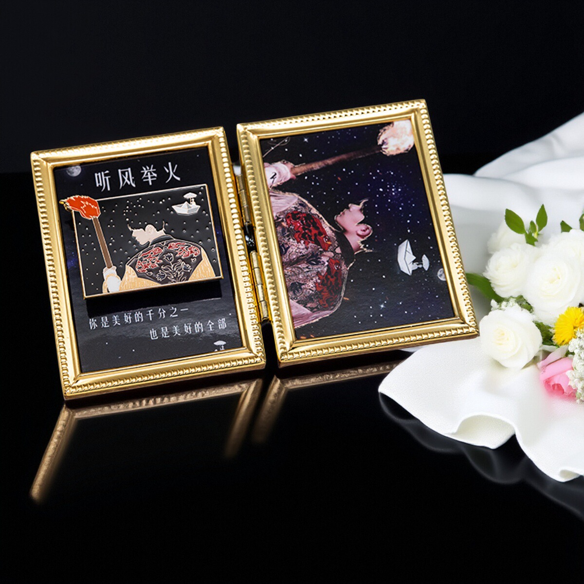 肖战听风举火金属徽章