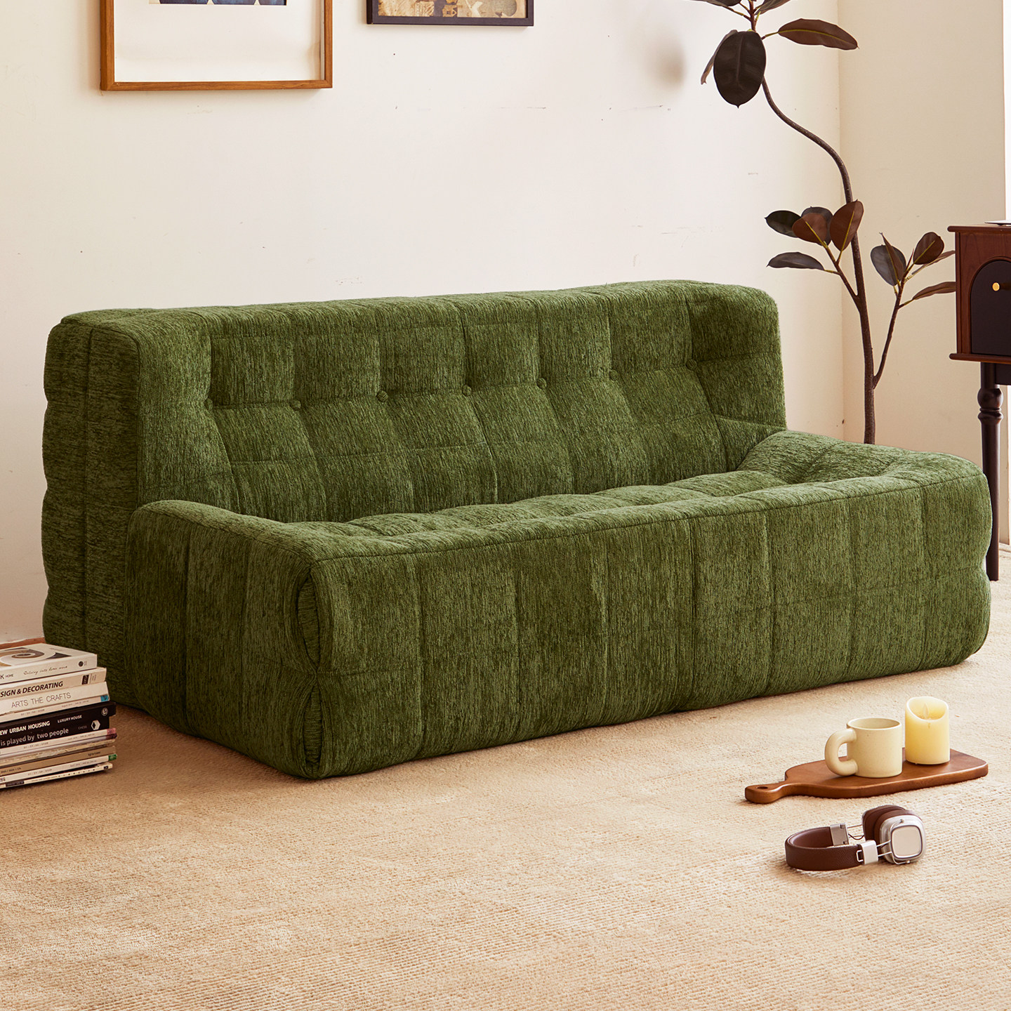 压缩沙发华夫格双人沙发椅懒人纯海绵跨境外贸客厅阳台客厅小沙发,住宅家具,布艺沙发,淘宝优惠券,粉丝福利购,淘宝优惠卷