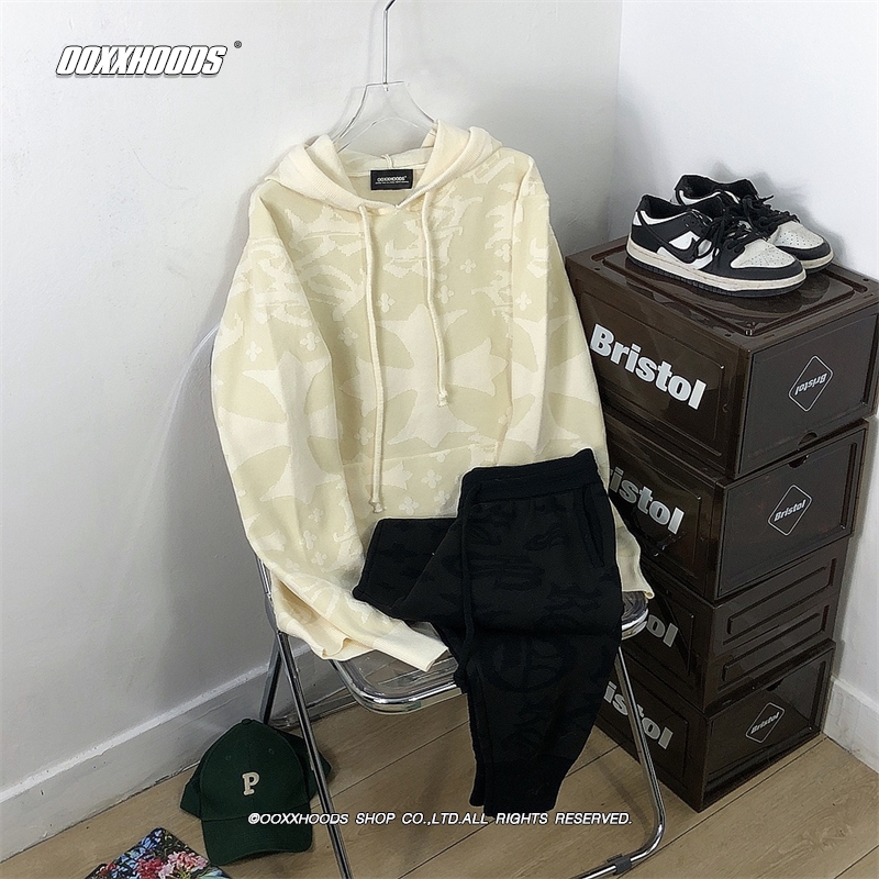 秋冬防寒保暖系列针织芝麻底提花潮十字架羊毛衣个性街头男女通穿