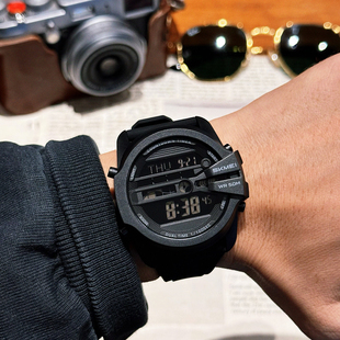 初高中男生体育训练防水计时电子表当兵入伍军训抗震闹钟手表男表