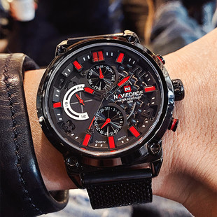 廣東 廣州歐美時尚潮流精鋼帶大表盤男士名表多功能防水正品石英表輕奢手表