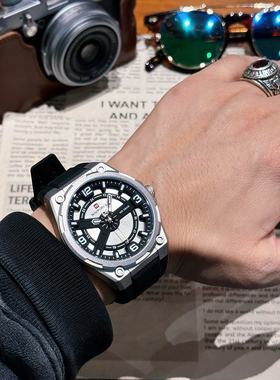 naviforce领翔新款简约大表盘硅胶带手表考试可戴三针石英表男表