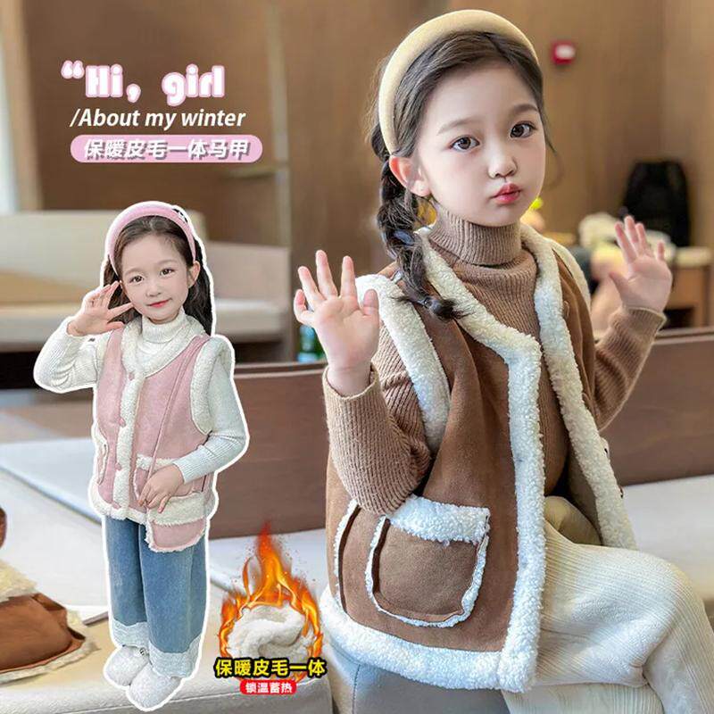 女童马甲秋冬季新款加厚背心