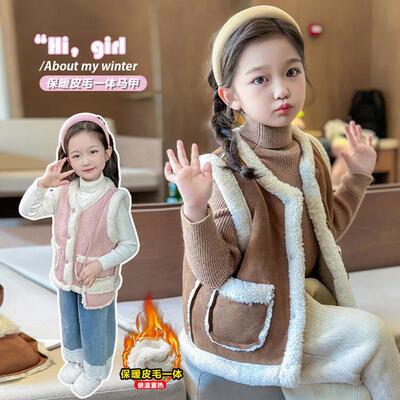 女童马甲秋冬季新款加厚背心