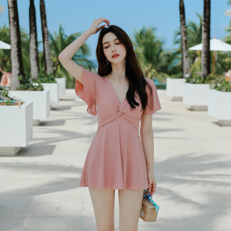 亦美珊连体泳衣女泡温泉大码高级感显瘦微胖mm女孩遮肉2025年新款