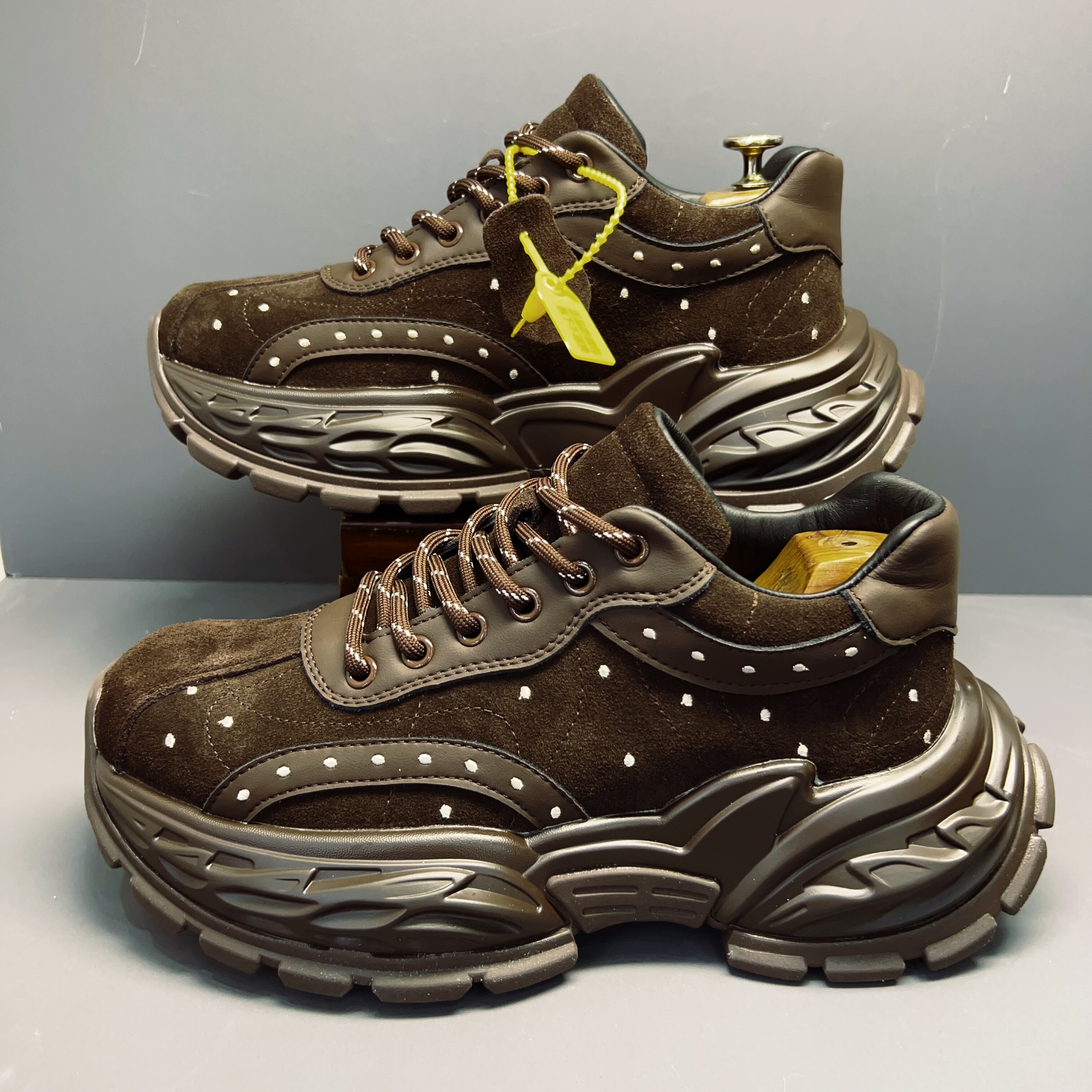 2026新款爆款刺绣系带老爹鞋圆头厚底增高运动休闲鞋头层牛皮男鞋,流行男鞋,老爹鞋,淘宝优惠券,粉丝福利购,淘宝优惠卷