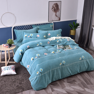 加厚云貂绒四件套牛奶绒被套床单1.5床法兰绒套件1.8床上用品婚庆