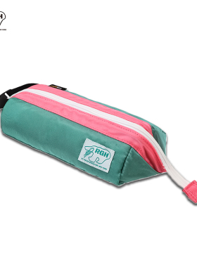 RGH 防水大容量笔袋撞色简约文具袋学生粉绿铅笔盒女孩可爱高颜值