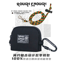 Rough 零钱包卡包一体迷你小挂包耳机包 Enough潮牌帆布钥匙包男款