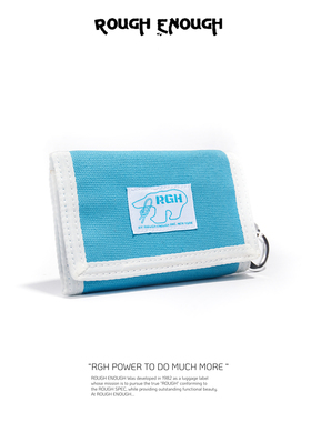 RGH 防盗刷帆布钱包卡包二合一折叠钱夹女生挂脖简约撞色零钱包男