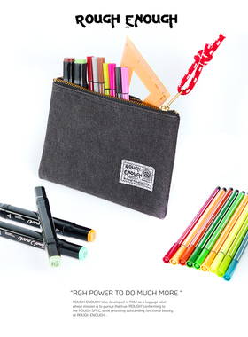 RGH 简约帆布文具笔袋男孩加厚大容量文件袋资料收纳包考试学生