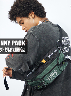 RGH 美式复古机车摩托车骑行腰包防水户外机能斜挎包大容量胸包男