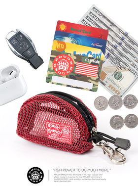 RGH迷你小钱包挂包PVC钥匙包网格零钱包多功能可爱口红包小巧便携