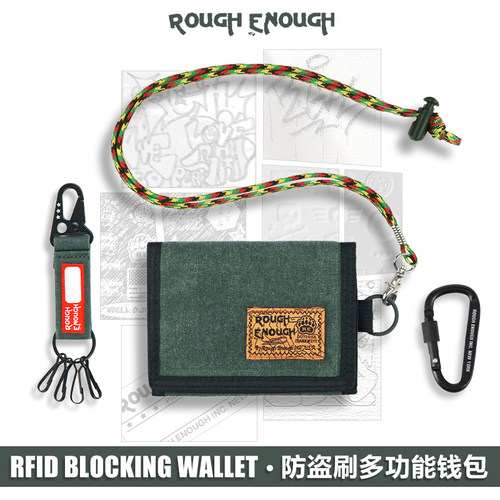 RGH男士防盗刷钱包帆布挂脖卡包