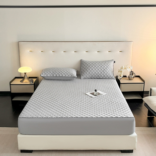 高端防螨纯棉夹棉床笠单件加厚全棉席梦思床护垫保护套加棉床罩