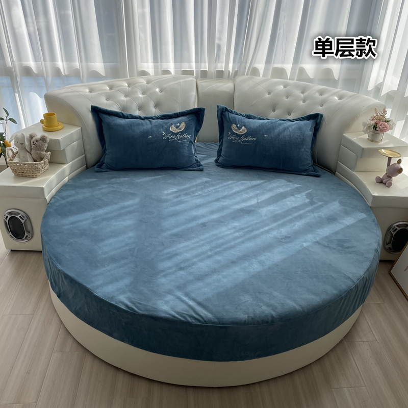 牛奶绒圆形加厚厚保保暖床单防滑