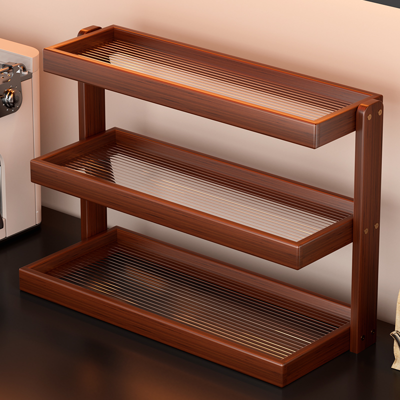 桌面杯架亚克力多层置物架餐桌台面杯架咖啡店小型转角收纳展示柜