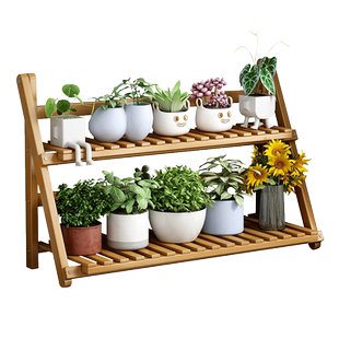 桌面花架置物架室内客厅窗台多肉专用架实木阳台飘窗阶梯式小架子