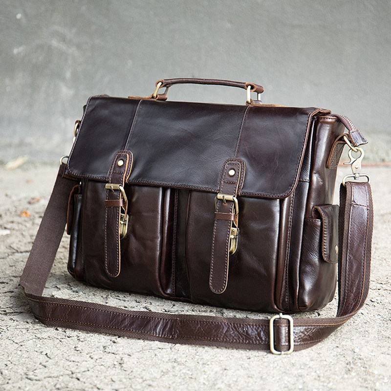真皮休闲大容量手提包男包头层牛皮14寸电脑包复古斜挎包单肩包,箱包皮具/热销女包/男包,男士包袋,淘宝优惠券,粉丝福利购,淘宝优惠卷