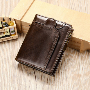 真皮男士钱包钱夹欧美潮多功能头层牛皮高级感男款零钱包潮