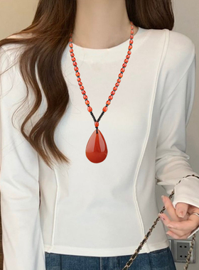 蜜蜡圆珠链男女百搭项链