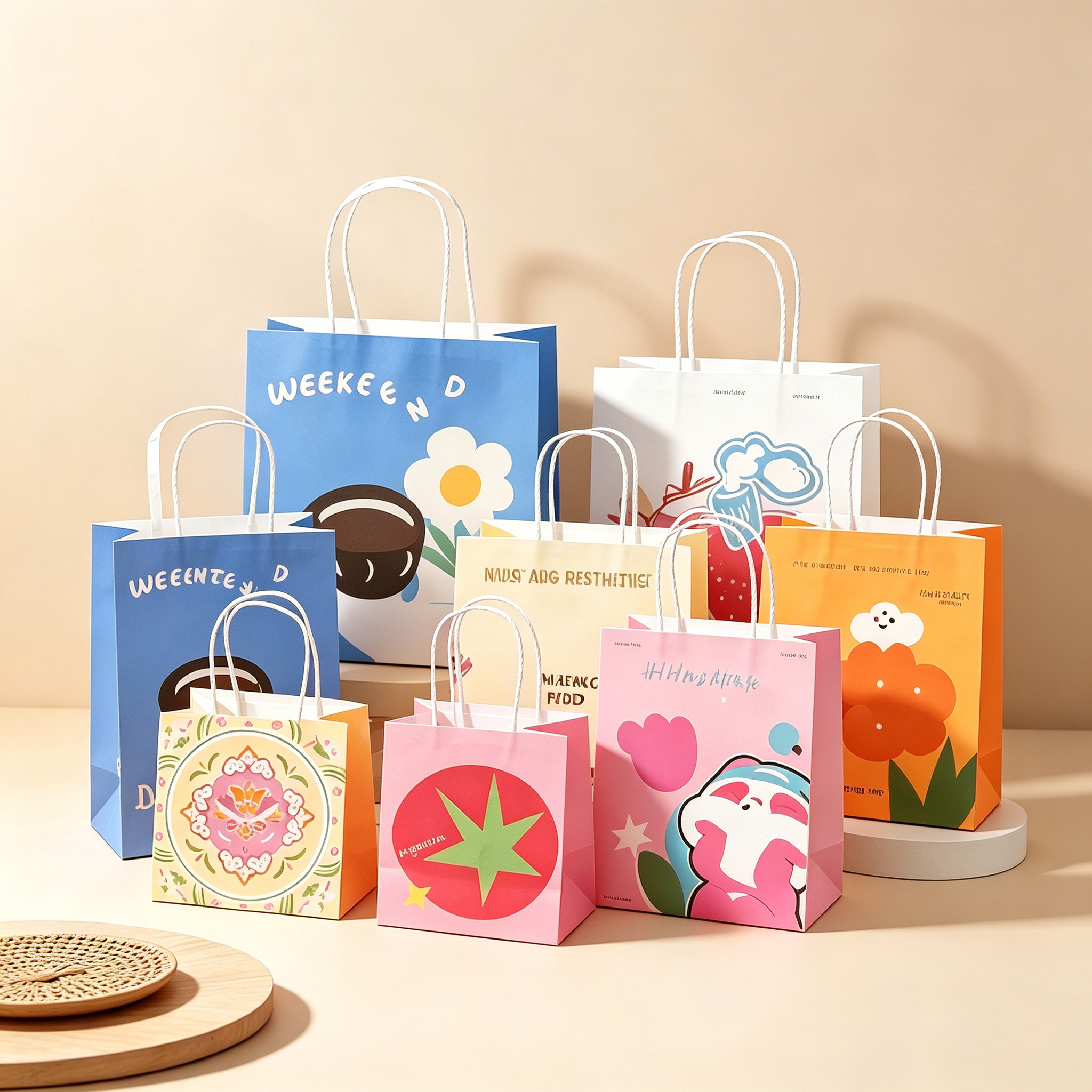 牛皮纸手提袋定制茶叶礼品袋鲜花花店纸袋定做印刷logo面包店商用