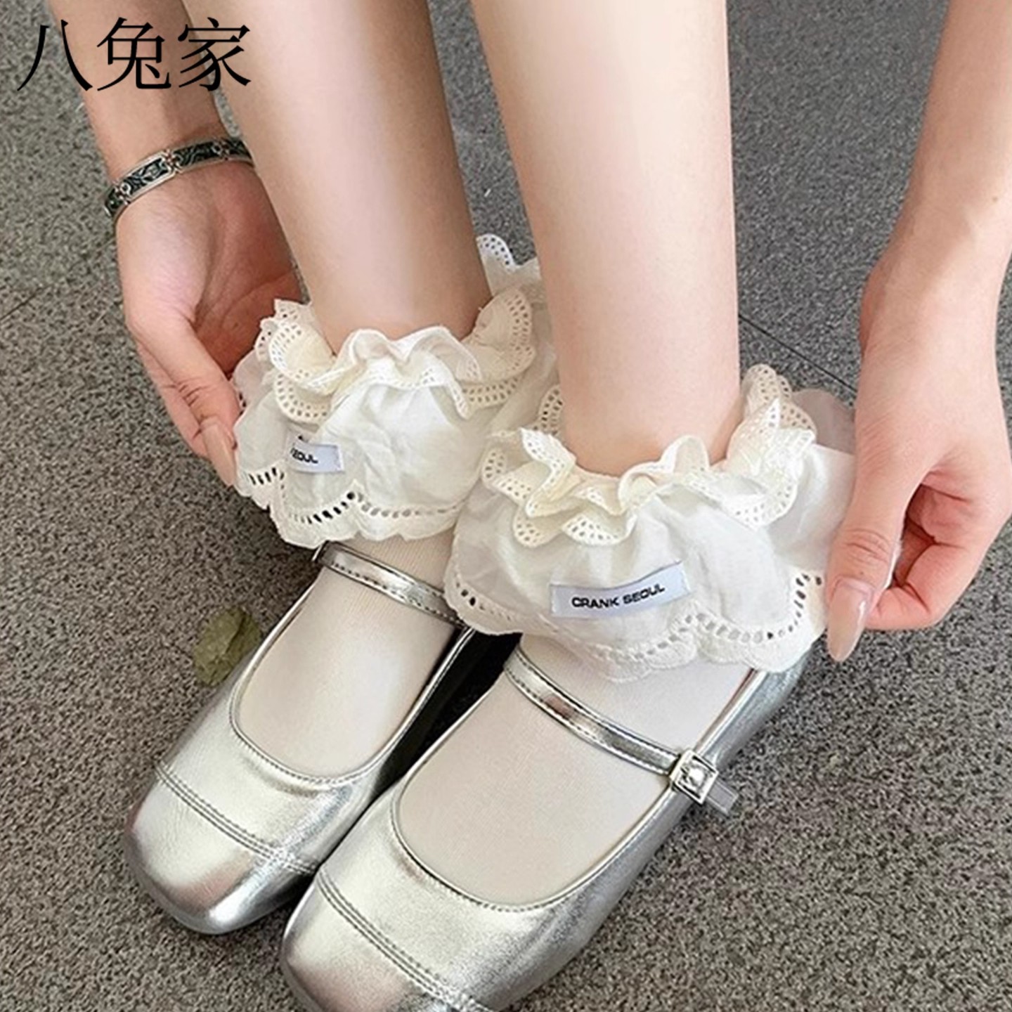 白色花边公主袜子女中筒袜夏季薄款日系百搭jk配小皮鞋lolita长袜
