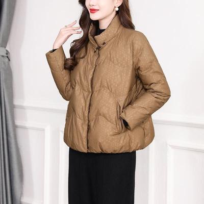 轻薄短款白鹅绒妈妈羽绒服