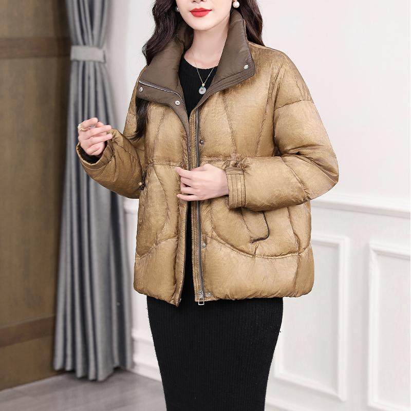 飘朵高端90鹅绒服女冬季2025新款中年妈妈时尚版型轻薄羽绒服外套