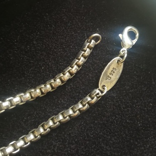 4mm镀泰银盒子链托马斯萨博龙虾锁扣基础项链配链 necklace chain