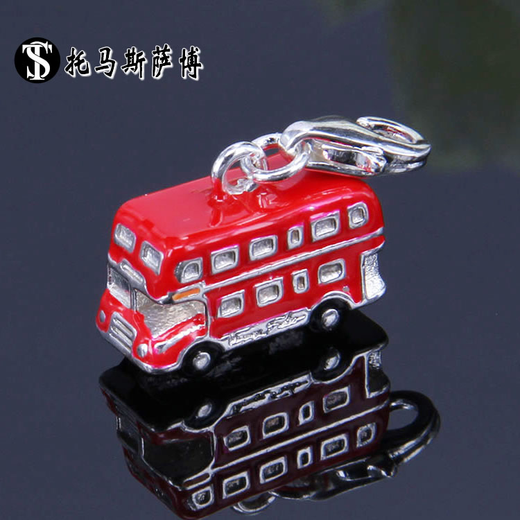 三维立体伦敦巴士吊坠-托马斯萨博旅游特色首饰品 3D bus charm